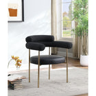 Meridian Furniture Blake Boucle Fabric and Faux Leather Dining Chair - Dining Chairs
