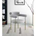 Meridian Furniture Blake Boucle Fabric and Faux Leather Dining Chair - Dining Chairs