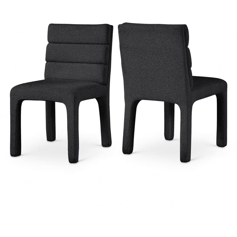 Meridian Furniture Kai Boucle Fabric Dining Chair - Black - Dining Chairs