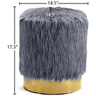 Meridian Furniture Joy Faux Fur Ottoman | Stool - Ottomans