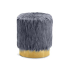 Meridian Furniture Joy Faux Fur Ottoman | Stool - Ottomans