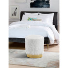 Meridian Furniture Joy Faux Fur Ottoman | Stool - Ottomans