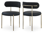 Meridian Furniture Beacon Faux Leather and Boucle Fabric Dining Chair - Black - Dining Chairs