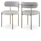 Meridian Furniture Beacon Faux Leather and Boucle Fabric Dining Chair - Taupe - Dining Chairs