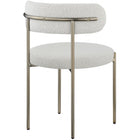 Meridian Furniture Beacon Boucle Fabric Dining Chair - Brushed Brass - Dining Chairs