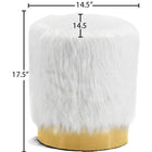 Meridian Furniture Joy Faux Fur Ottoman | Stool - Ottomans