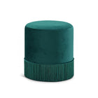Meridian Furniture Teddy Velvet Ottoman | Stool - Green - Ottomans