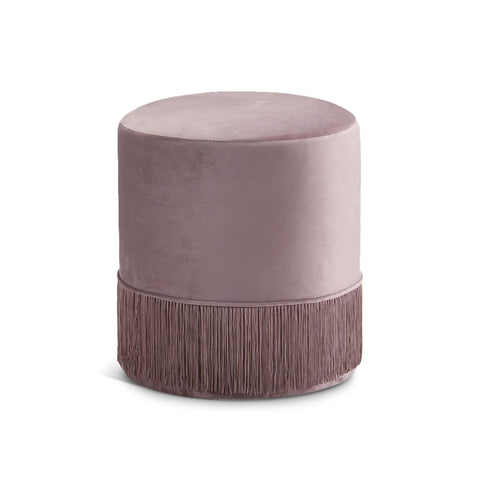 Meridian Furniture Teddy Velvet Ottoman | Stool - Pink - Ottomans