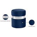 Meridian Furniture Hailey Velvet Ottoman | Stool - Chrome - Ottomans