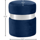 Meridian Furniture Hailey Velvet Ottoman | Stool - Chrome - Ottomans