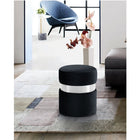 Meridian Furniture Hailey Velvet Ottoman | Stool - Chrome - Ottomans