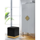 Meridian Furniture Jax Velvet Ottoman | Stool - Gold - Ottomans