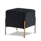 Meridian Furniture Isla Velvet Ottoman | Stool - Black - Ottomans