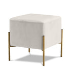 Meridian Furniture Isla Velvet Ottoman | Stool - Cream - Ottomans