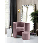 Meridian Furniture Selena Velvet Accent Chair and Ottoman Set - Chairs