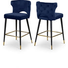 Meridian Furniture Kelly Velvet Counter Stool - Navy - Stools