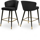 Meridian Furniture Cassie Velvet Counter Stool - Black - Stools
