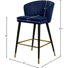 Meridian Furniture Cassie Velvet Counter Stool - Stools