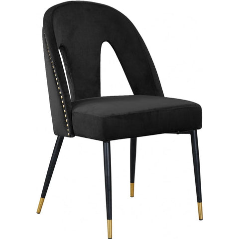Meridian Furniture Akoya Velvet Dining Chair - Black - Dining Chairs