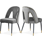 Meridian Furniture Akoya Velvet Dining Chair - Grey - Dining Chairs