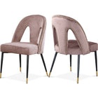 Meridian Furniture Akoya Velvet Dining Chair - Pink - Dining Chairs
