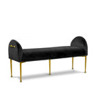 Meridian Furniture Owen Velvet Bench - Black - Benches