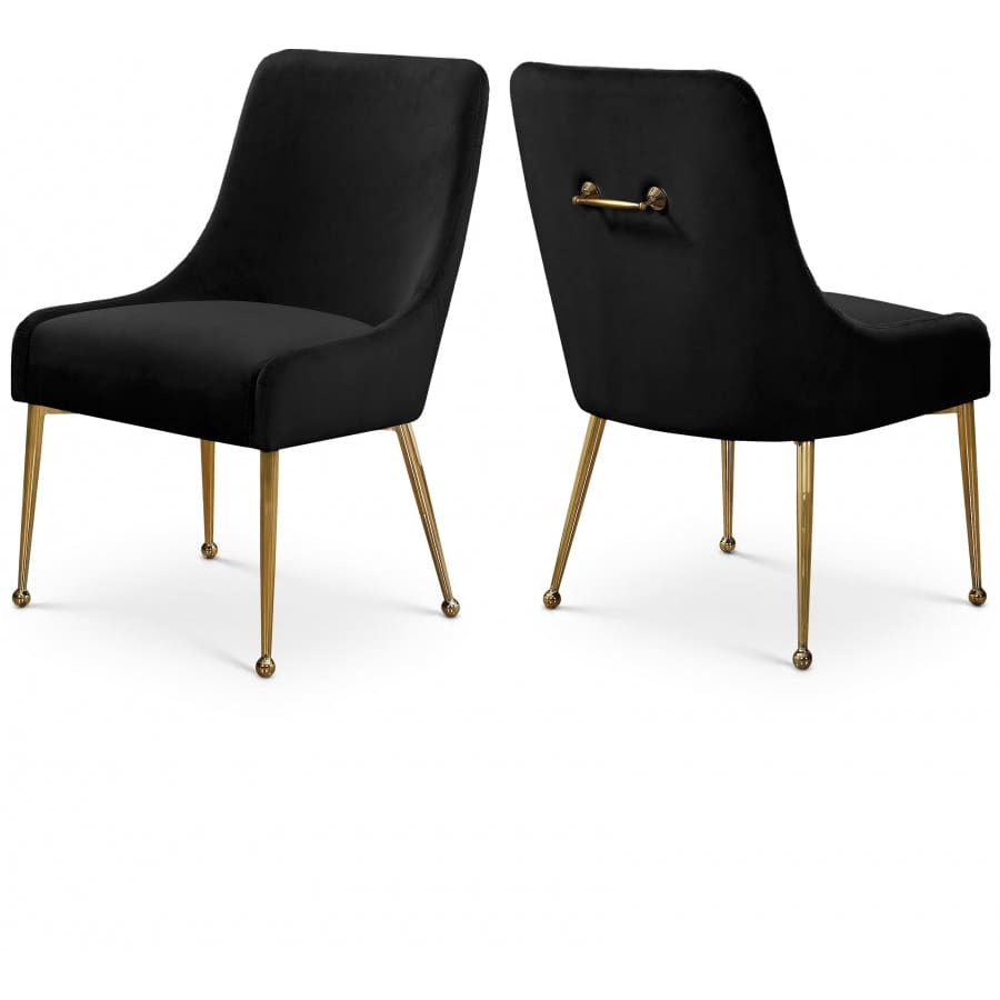 Meridian Furniture Owen Velvet Dining Chair - Black - Dining Chairs