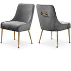 Meridian Furniture Owen Velvet Dining Chair - Grey - Dining Chairs