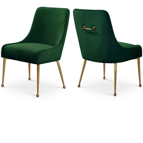 Meridian Furniture Owen Velvet Dining Chair - Green - Dining Chairs