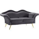 Meridian Furniture Lips Velvet Loveseat - Grey - Loveseats