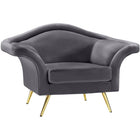 Meridian Furniture Lips Velvet Chair - Grey - Chairs