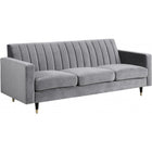 Meridian Furniture Lola Velvet Sofa - Grey - Sofas