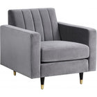 Meridian Furniture Lola Velvet Chair - Grey - Chairs