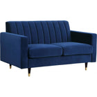 Meridian Furniture Lola Velvet Loveseat - Navy - Loveseats