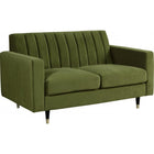 Meridian Furniture Lola Velvet Loveseat - Olive Green - Loveseats