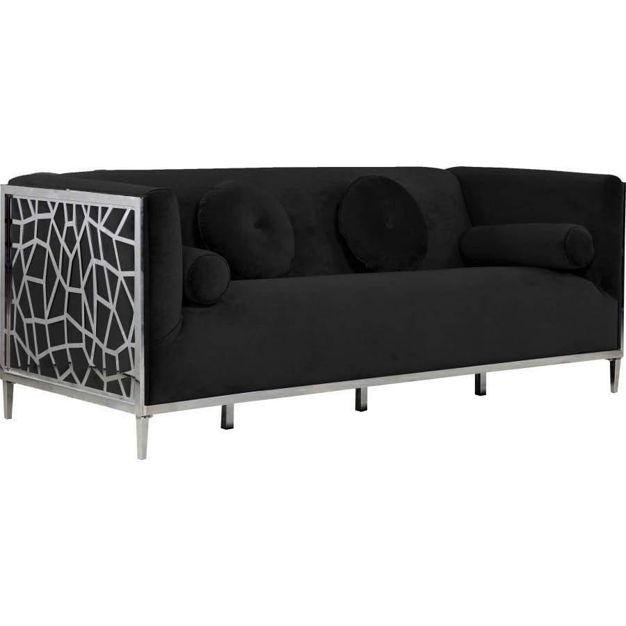Meridian Furniture Opal Velvet Sofa - Black - Sofas
