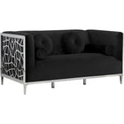 Meridian Furniture Opal Velvet Loveseat - Black - Loveseats