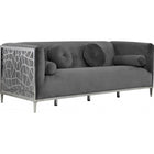 Meridian Furniture Opal Velvet Sofa - Grey - Sofas