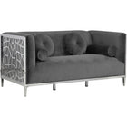 Meridian Furniture Opal Velvet Loveseat - Grey - Loveseats