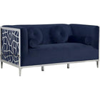 Meridian Furniture Opal Velvet Loveseat - Navy - Loveseats