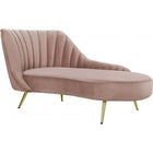 Meridian Furniture Margo Velvet Chaise Lounge - Pink - Chaise