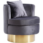 Meridian Furniture Kendra Velvet Accent Chair - Grey - Chairs