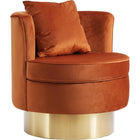 Meridian Furniture Kendra Velvet Accent Chair - Cognac - Chairs