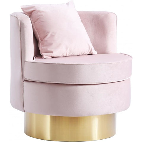 Meridian Furniture Kendra Velvet Accent Chair - Pink - Chairs