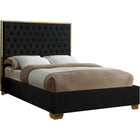 Meridian Furniture Lana Velvet Queen Bed - Black - Bedroom Beds