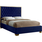 Meridian Furniture Lana Velvet Full Bed - Navy - Bedroom Beds