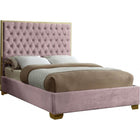Meridian Furniture Lana Velvet King Bed - Pink - Bedroom Beds