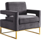 Meridian Furniture Noah Velvet Accent Chair - Grey - Chairs