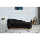 Meridian Furniture Julian Velvet Chaise - Gold Base - Chaise