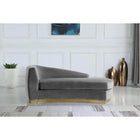 Meridian Furniture Julian Velvet Chaise - Gold Base - Chaise